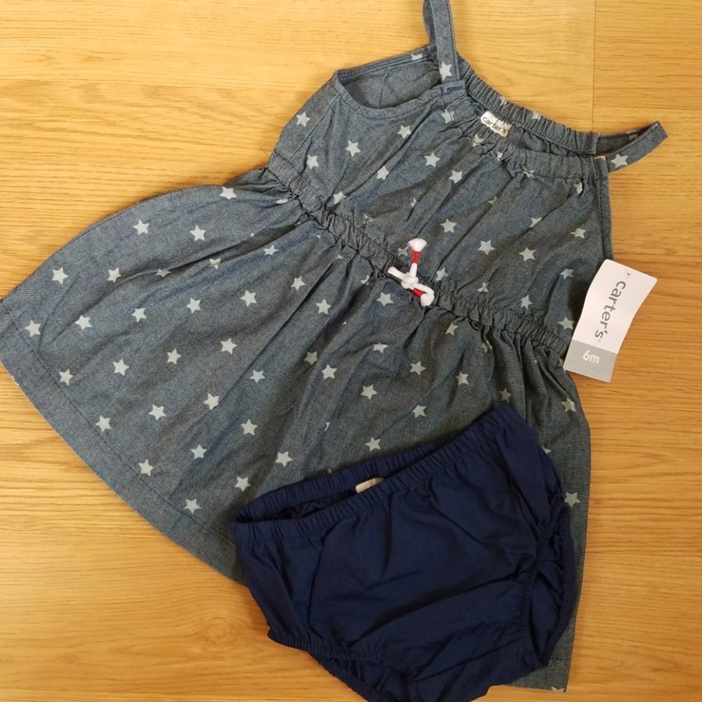Carters baby girl star dress NWT 6 months